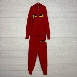FENDI MONSTER EYES KIDS YOUTH TRACK SUIT RED YELLOW